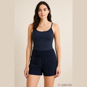 Athleta Women's Size 8 Dark Navy Blue Lima Linen Shortie Shorts